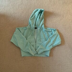 Light Blue Cropped Hoodie